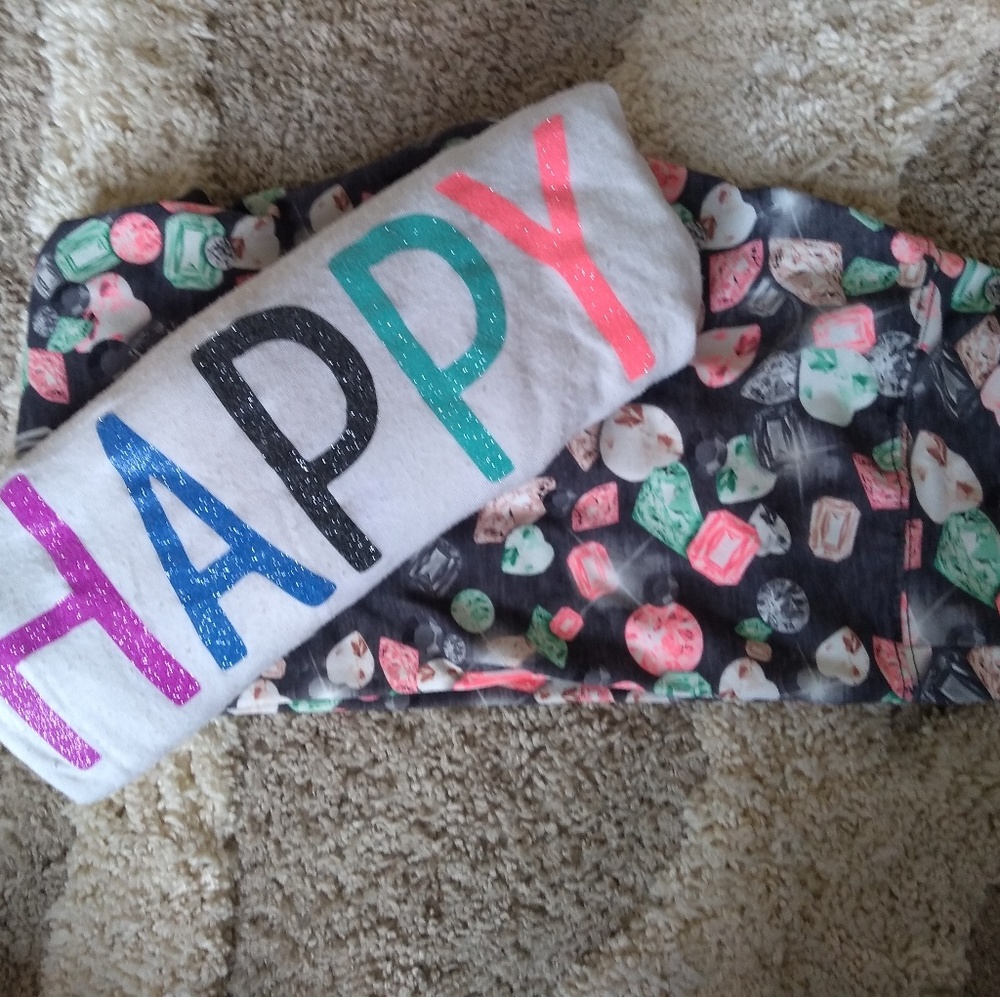 Justice Jeweled Leggins & Happy Shirt